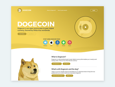 DOGECOIN Landing Page UI branding dogcoin graphic design ui ui design ux web design