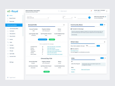 eE-Royal Finance Dashboard UI Design branding creative design dashboard design graphic design logo ui ui design ux