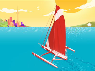 Vodaboat game illustration vector