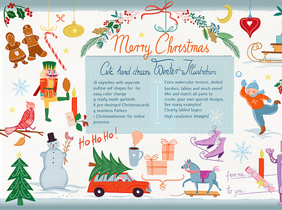 Cute Christmas ready made Illustration design graphic design icon illustration typography