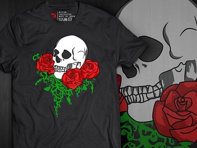 Skull Rose Tshirt app branding design gothic icon illustration logo skull tshirt tshirt design typography ui ux vector