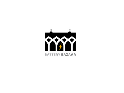 Battery Bazar branding illustration logo