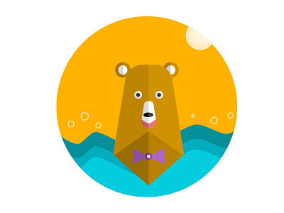 #007 - The summer of the bear bear enjoy icon design illustration london sea summer swimming