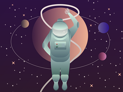 Astronaut astronaut design illustration london moon planet sketch space stars uidesign