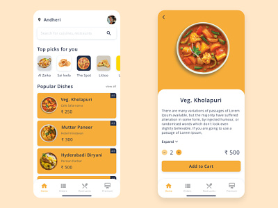Food Delivery App - Concept concept design food delivery app ios app design mobile design mobile ui uidesign uxdesign