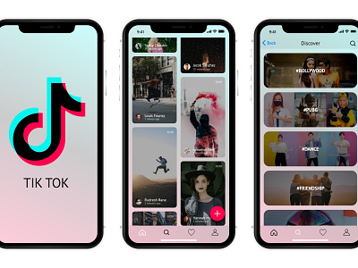 TikTok App redesign cards design design iosdesign mobile app mobile app design mobile ui mobiledesign redesign redesign concept uidesign