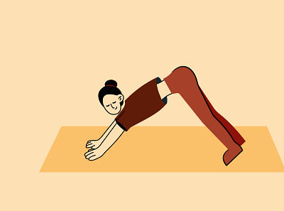 Downward facing dog pose design illustration vector yoga