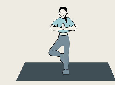 Tree pose design illustration vector yoga