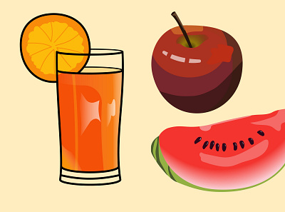 Fruit forms design flat food illustration vector