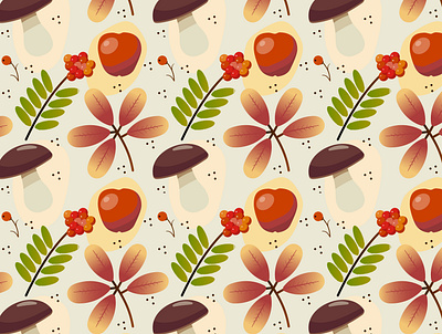 Colorful autumn pattern autumn design fall flat illustration vector