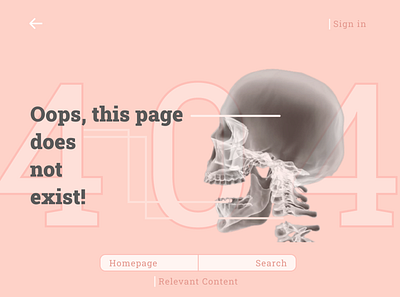 404 Page 404 best practices creative design designer exist figma illustration oops skull ui ux website