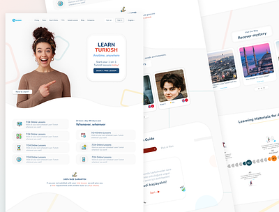 Landing Page creative design designer e learning figma landing page language ui ux website
