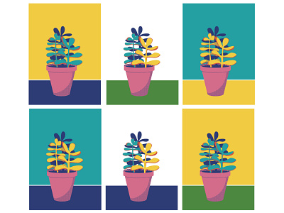 Jade colourways adobe illustrator bright colors graphic design halftone illustration limited colour palette limited palette plant illustration vector