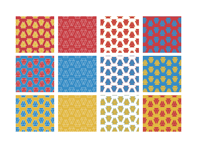 Triangle Pattern Variations adobe illustrator art deco design geometic limited colour palette pattern design surface pattern vector
