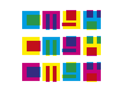 CMYK building blocks color theory dribbbleweeklywarmup illustration typography vector