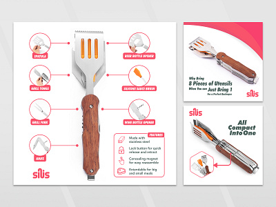 Infographic for Silis kitchen ware amazon branding design graphic design illustration infographic infographic design ui