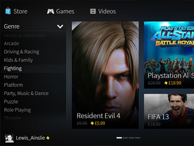 PlayStation Vita Store Design - Categories