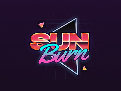 Sunburn Branding 80s branding illustration miami vice neon sunburn vhs