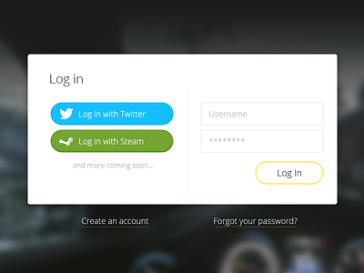 Login Form account authentication form login password sign signin steam twitter user username