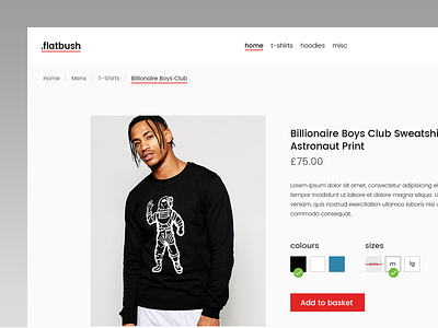 Flatbush Product Page apparel design ecommerce flatbush store street t-shirt ui ux web website woocommerce