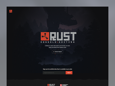 Rust - Console Edition Website console game playstation webdesign website xbox