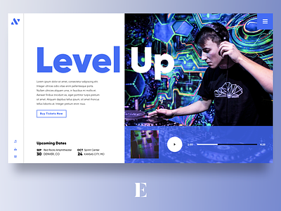 Level Up Artist Website design dj music typography ui ux website