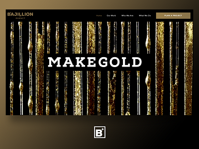 Bajillion agency branding design make gold ui website
