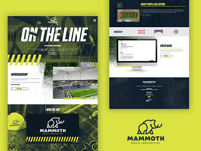 Mammoth Sports Construction branding construction design kansas sports turf ui ux website