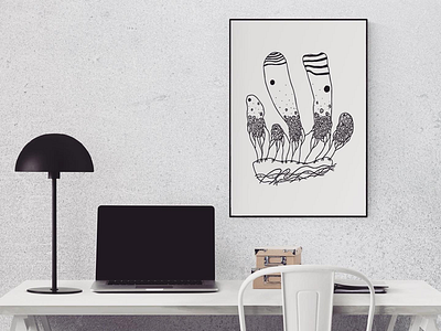 Some from my artwork abstract artwork black and white black liner graphics handmade liner mockup vector white paper workplace