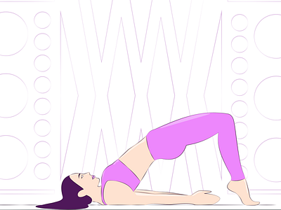 yoga girl design flat flat illustration illustraion line pink yoga yoga pose