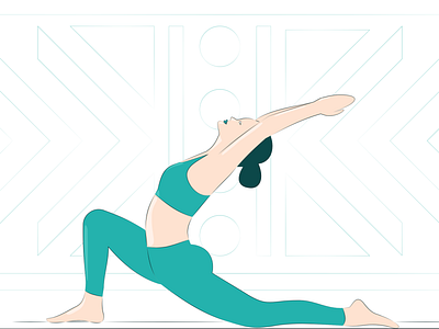 yoga girl.2 aquamarine design flat flat illustration girl green illustraion line vector yoga yoga pose