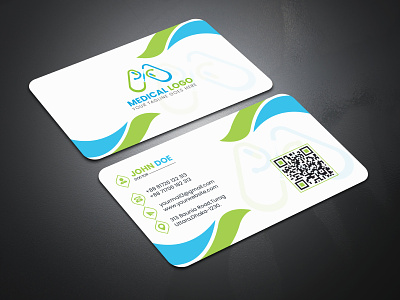 Medical Business Card Template adobe illustrator colorful creative business card healthcare simple design