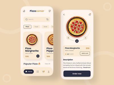 Pizza Delivery App app clean delivery app eat eating fast food finder food food and drink food app food delivery app food delivery service food design mobile mobile app pizza pizza app ui uiux ux
