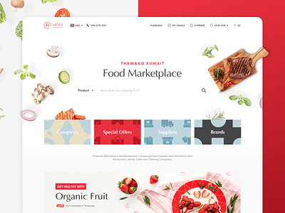 E-commerce Food Marketplace e commerce shop food landing design landing page ui