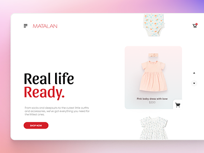 Baby Fashion Store - Ecommerce Concept baby baby clothes landing page ui
