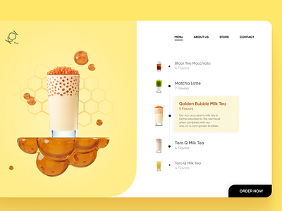 Beverage Concept - Honey Milk tea beverage figma food milk tea ui