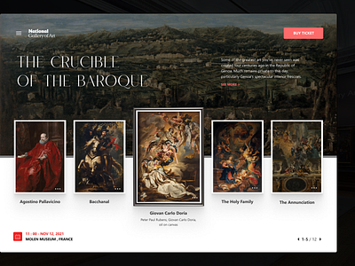 Gallery of Art - Landing Page Concept art gallery ui