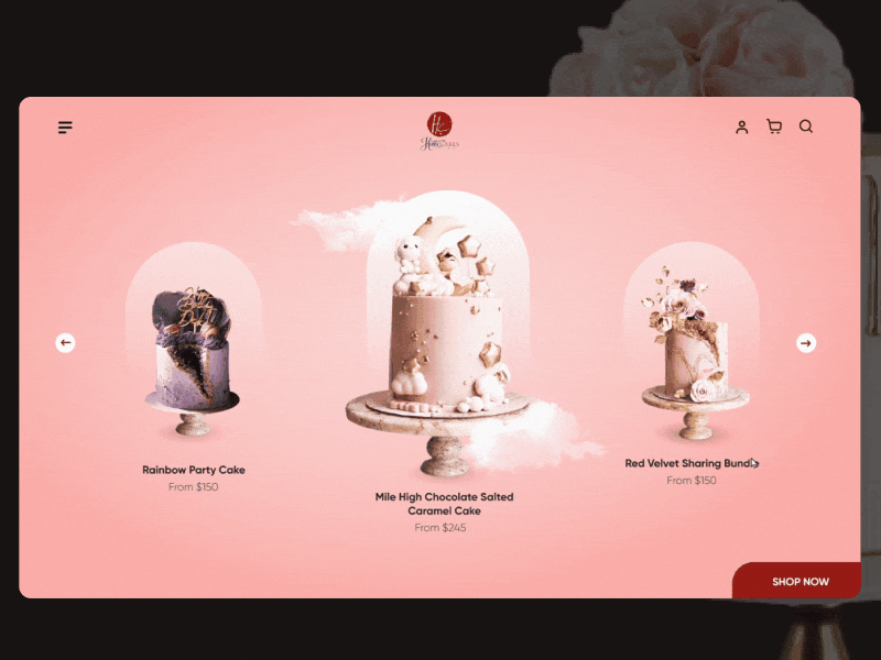 Art Cake Concept - Landing Page animation cake ui