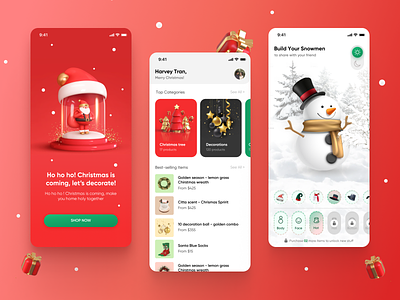 Christmas Shopping App app christmas figma snowmen ui xmas
