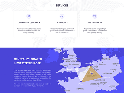 Logistics service provider customs distribution handling location services transportation ui website website design