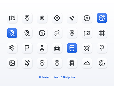 Maps and Navigation Icon Set