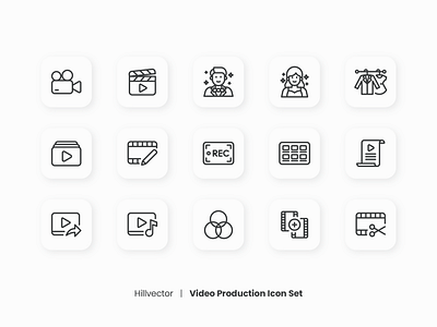 Video Production Icon Set | 1 design icon icon set line multimedia production ui video video editing videography
