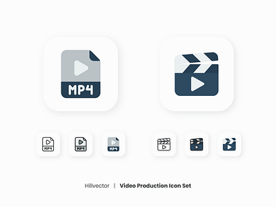 Video Production Icon Set | 3 Style Preview clapboard clapping board design filled line flat icon icon set line multimedia production ui video video editing video extension video format videography
