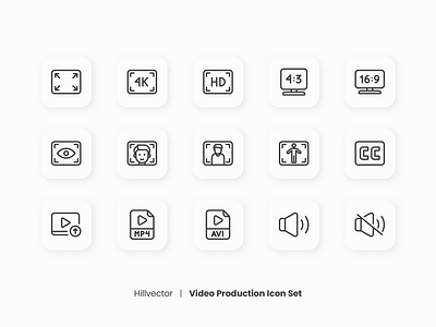 Video Production Icon Set | 2 design icon icon set line multimedia production ui video video editing videography