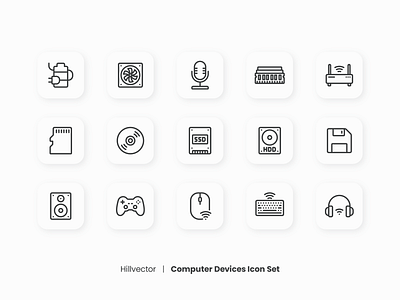 Computer Devices Icon Set | 1 computer design desktop device devices electronics gadget hardware icon icon set laptop line pc ui