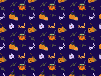 Halloween design flat halloween illustration pattern spooky vector