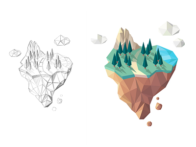 Smarch Island animation brand brand design branding evergreen forest illustration illustrator island isometric low poly lowpoly lowpolyart motion nature pine polygonal sketch tree vector