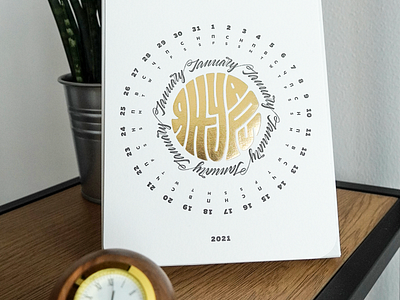 Calendar 2021 2021 branding calendar calligraphy design january lettering letterpress print procreate type typography vector