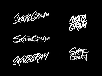 Skategram Lettering Logo Exploration branding calligraphy design graphic design hand lettering lettering ligatures logo logotype procreate script sketches thumbnails type typography wordmark