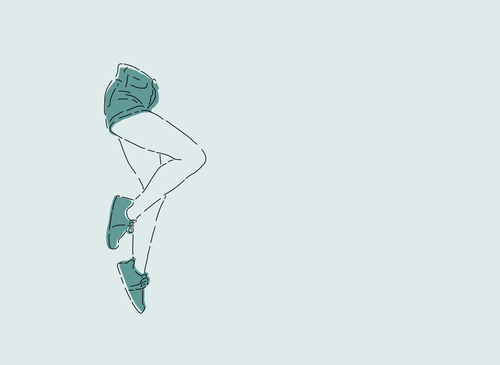 Floating legs illustration by Christiaan Kern on Dribbble